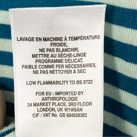 Anthropologie T.La Barela Tie Waist Striped Long Sleeve Top, Sky - Size S - Picture 12 of 12